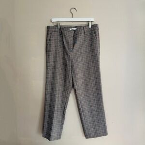 LOFT The Riviera Slim Latte Plaid Pants Size 10